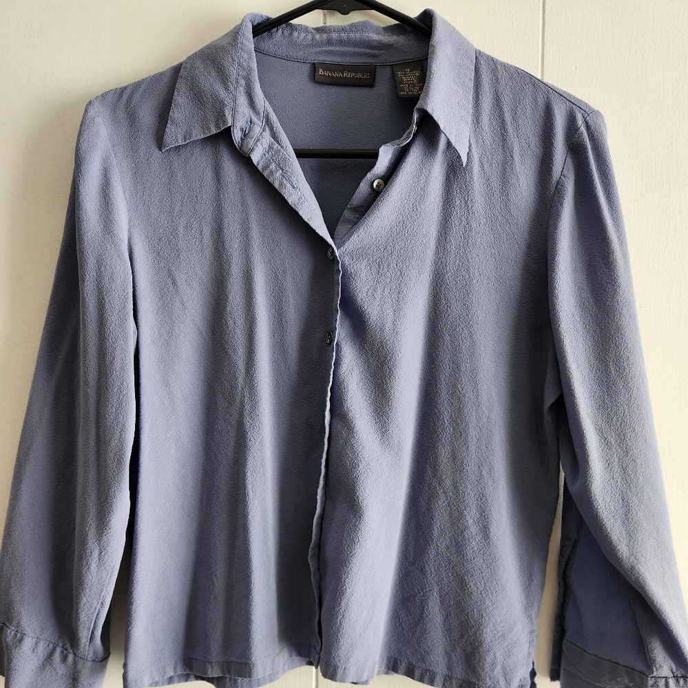 Banana Republic Light Blue Silk-Blend Shirt